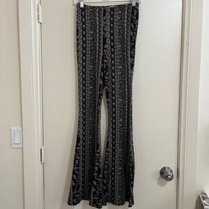 Y2K Floral Paisley Bell Bottoms Pants Small Flared Boho‎ Retro Disco Festival